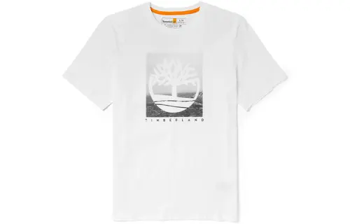 Timberland Drop Shoulder Sleeve T Shirt Men's White
