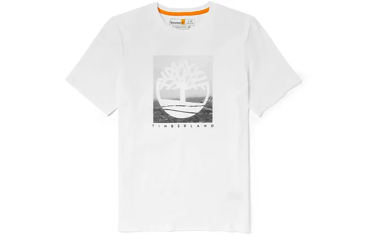 Timberland Drop Shoulder Sleeve T Shirt Men's White