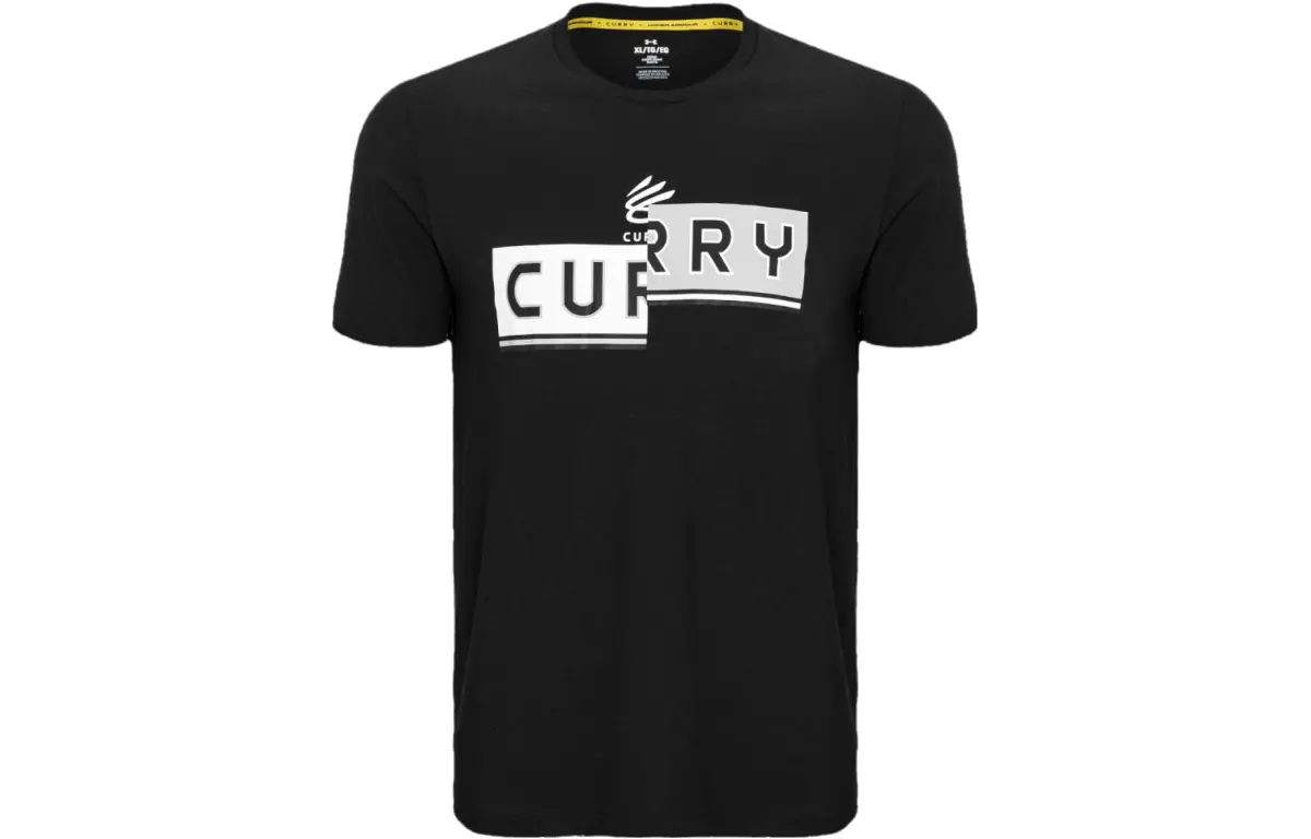 Under Armour Stephen Curry T-Shirts Men's Black Crew Neck Moderate Straight Fit