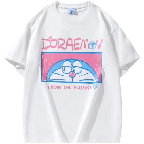 Doraemon T Shirts Unisex Crew Neck Moderate Straight Fit
