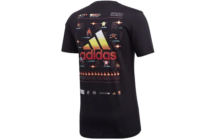 Adidas T-Shirts Men's Black Crew Neck Moderate Straight Fit