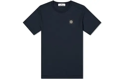 STONE ISLAND T Shirts Unisex Blue Black Crew Neck Moderate