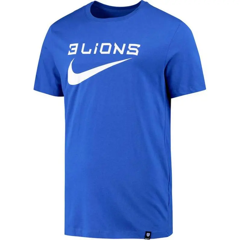 Nike T-Shirts Men's Royal Blue Crew Neck Moderate Straight Fit