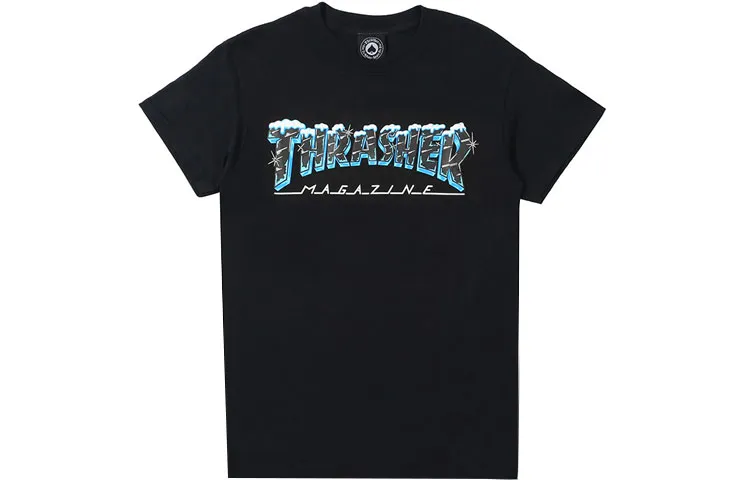 Thrasher T Shirts Unisex Black Crew Neck Moderate Straight Fit