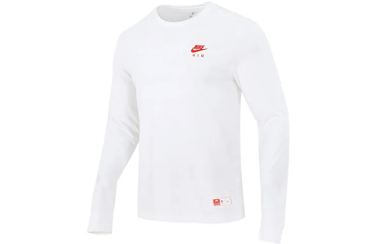 Nike T-Shirts Men's White Crew Neck Moderate Straight Fit