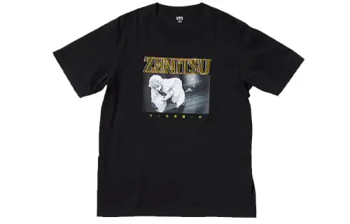 UNIQLO T Shirts Unisex Black Crew Neck Moderate Straight Fit
