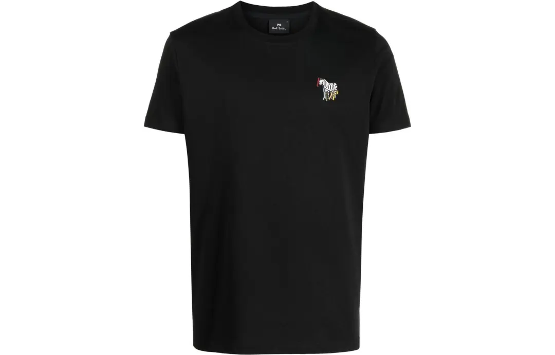 Paul Smith T Shirts Men's Black Crew Neck Moderate Straight Fit