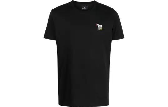 Paul Smith T Shirts Men's Black Crew Neck Moderate Straight Fit