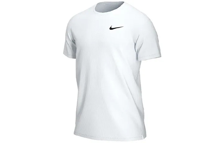 Nike T-Shirts Men's White Crew Neck Moderate Straight Fit