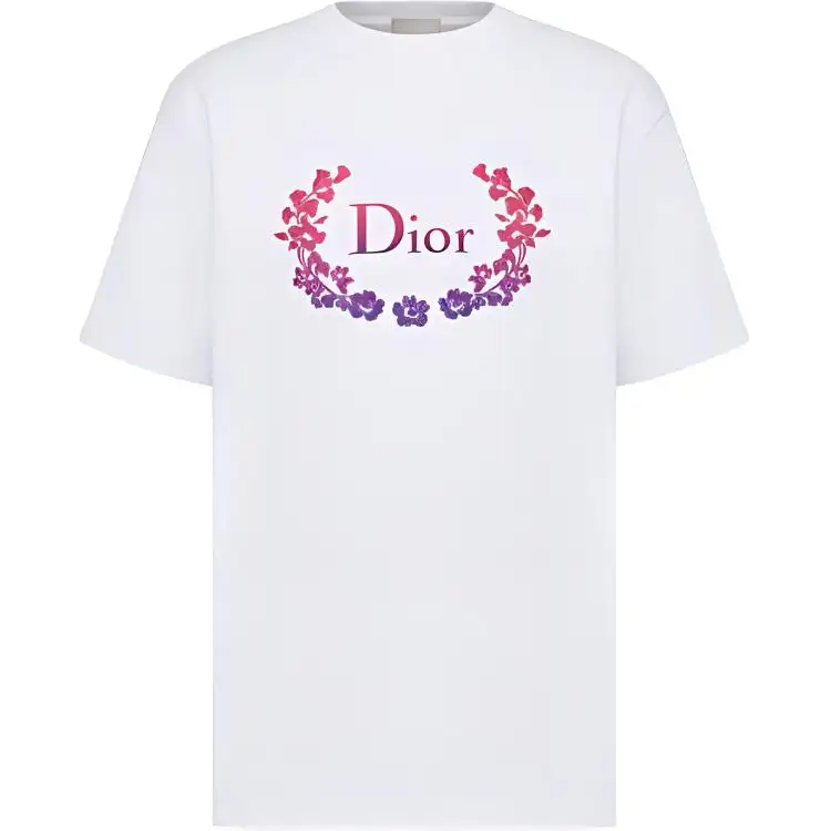 DIOR T Shirts Unisex White Crew Neck Straight Fit