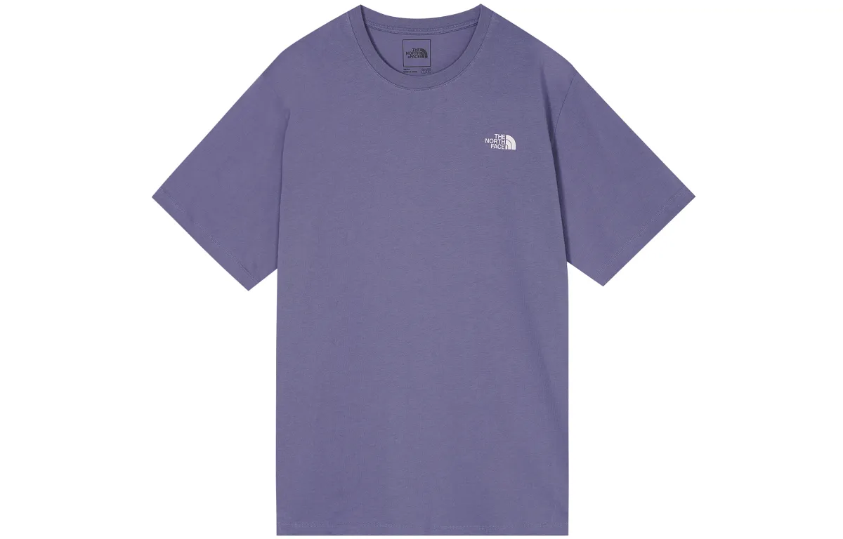 THE NORTH FACE T-Shirts Men's Purple Crew Neck Moderate Straight Fit