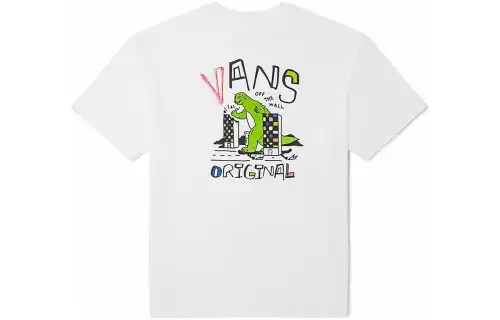 Vans T Shirts Unisex White Crew Neck Moderate Straight Fit
