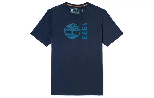 Timberland T Shirts Men's Blue Crew Neck Moderate Straight Fit