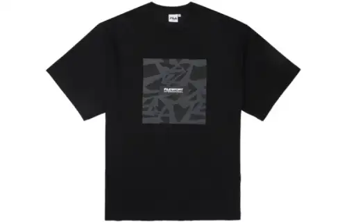 FILA T Shirts Men's Dark Blue Crew Neck Moderate Straight Fit