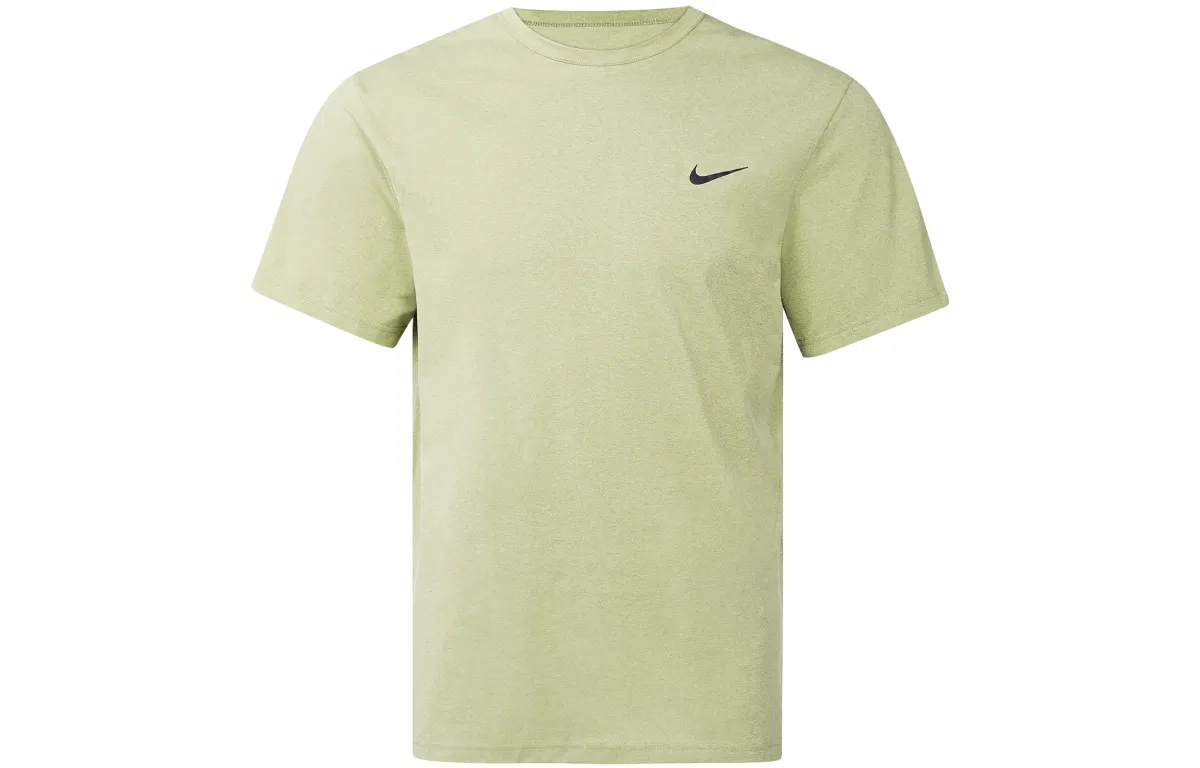 Nike T-Shirts Men's Yellow Crew Neck Moderate Straight Fit