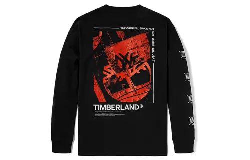 Timberland T Shirts Men's Black Crew Neck Moderate Straight Fit