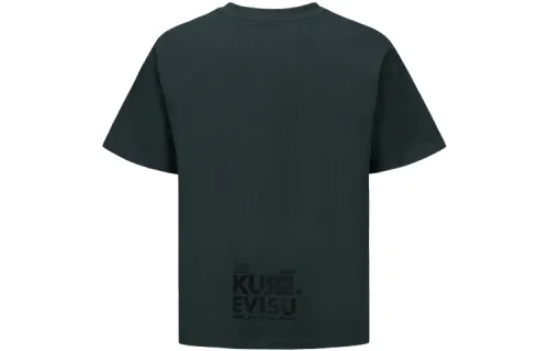 EVISU T Shirts Men's Dark Gray Crew Neck Moderate Straight Fit