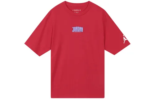 Jordan Jumpman T Shirts Men's Red Crew Neck Moderate Straight Fit