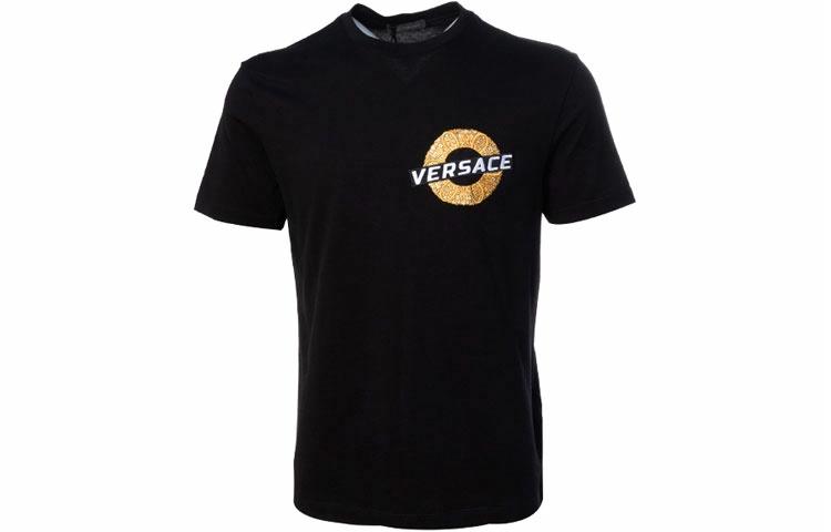 Мужская футболка Versace LogoT (черная)