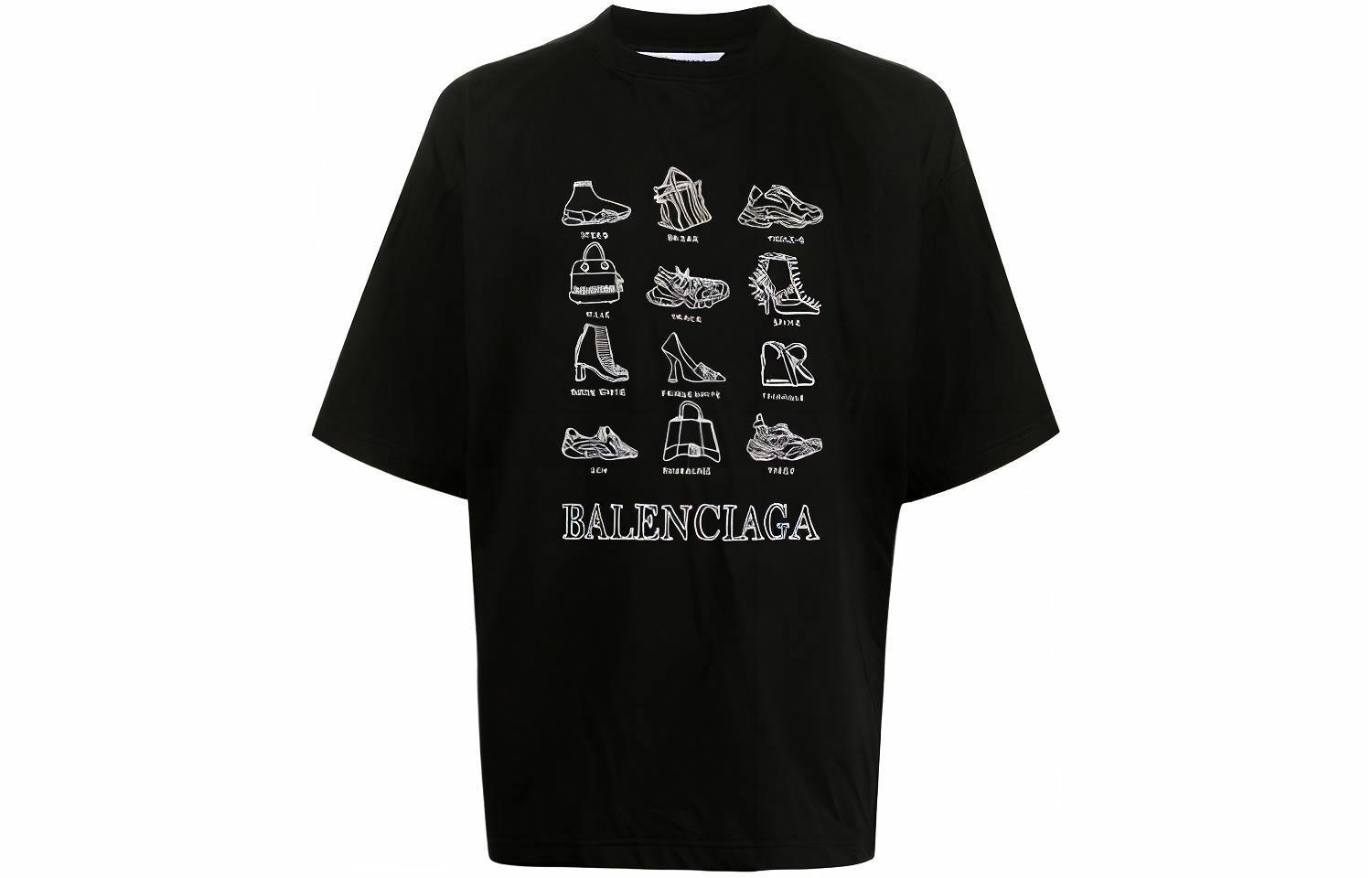 Мужская футболка Balenciaga SS21 (черная) — фото 1
