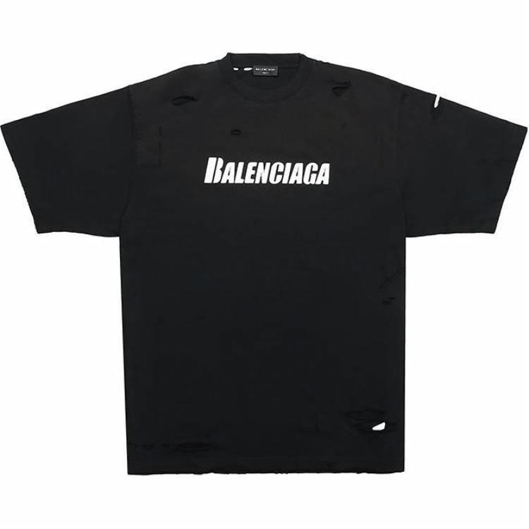 Мужская футболка Balenciaga Caps (черная)