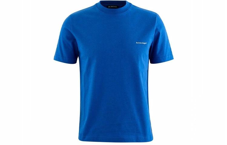 Мужская футболка Balenciaga Logo (синяя)