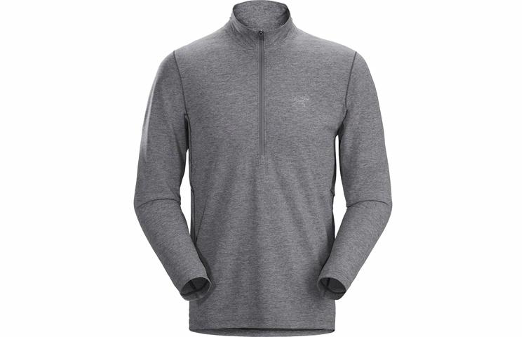 Мужская футболка Arcteryx CORMAC Zip Neck LS (черно-синяя)