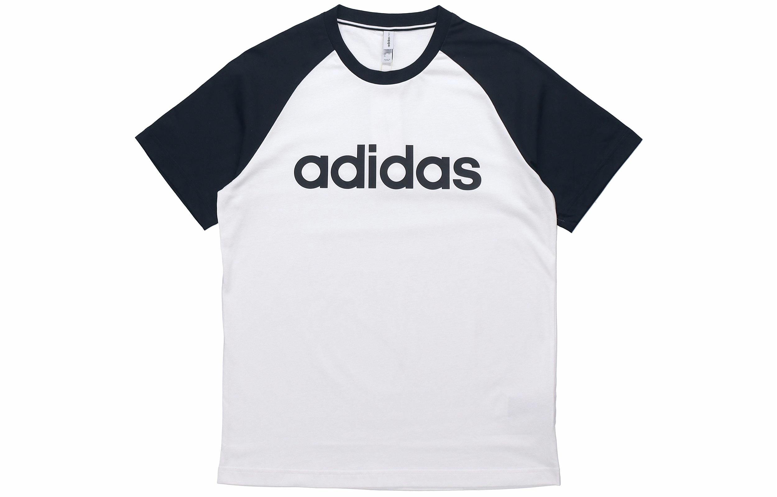 Мужская футболка adidas neo M Esntl Rgln T LogoT (белая) — фото 1
