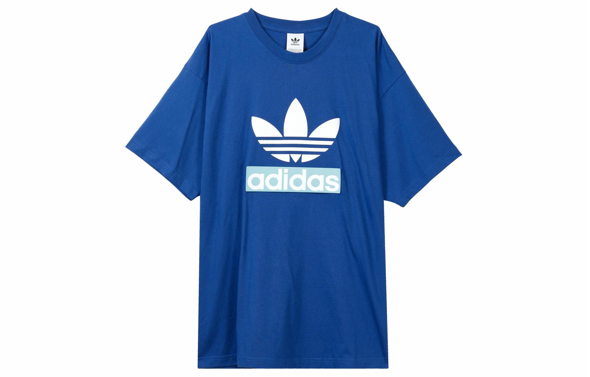 Мужская футболка adidas originals Big Trfl Tee LogoT (голубая) — фото 1