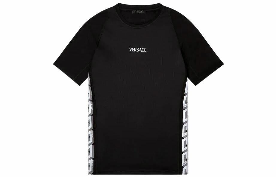 Мужская футболка Versace Logo Print (черная)