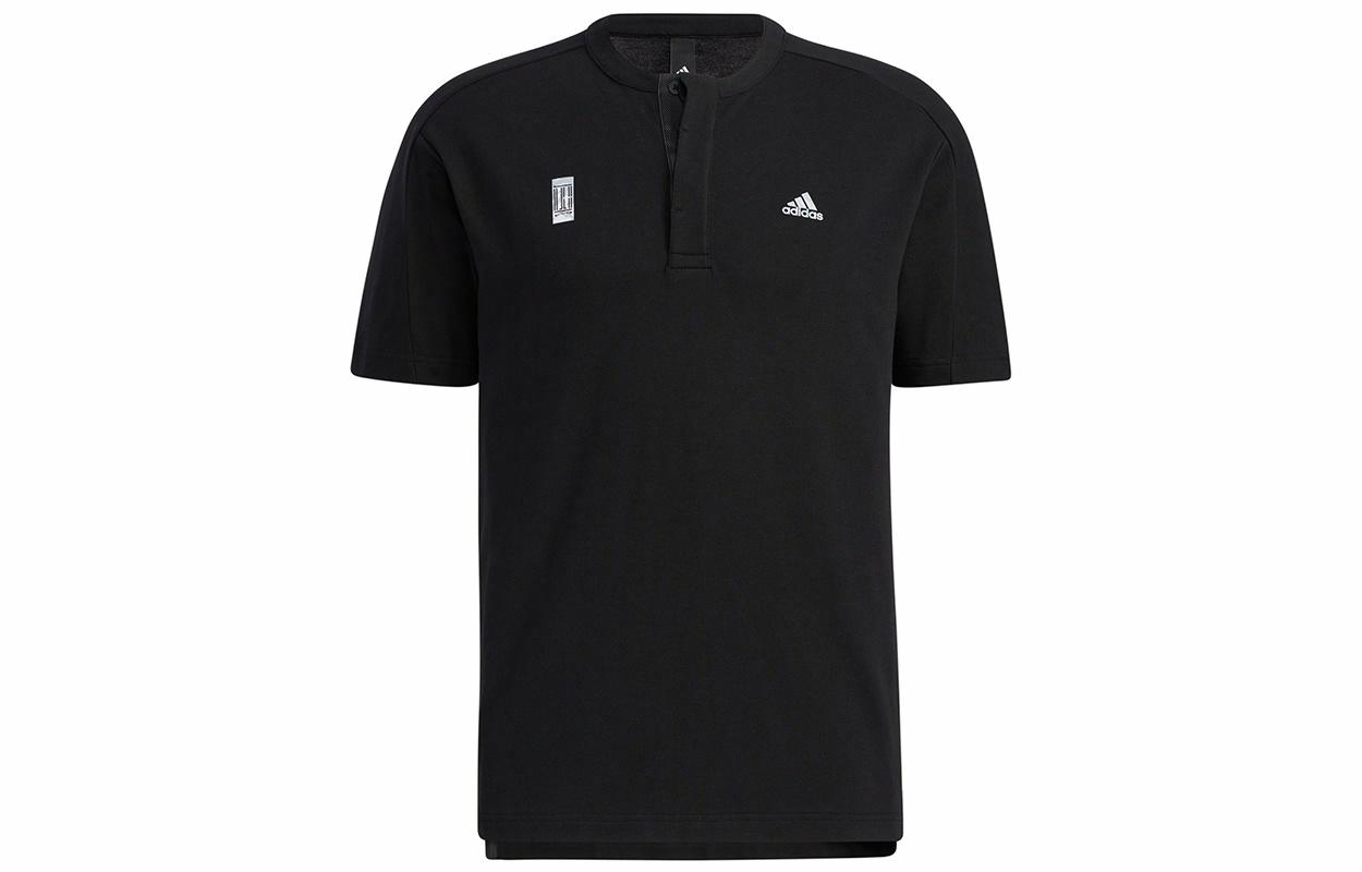 Мужская футболка adidas Wj T Henly LogoT (черная) — фото 1