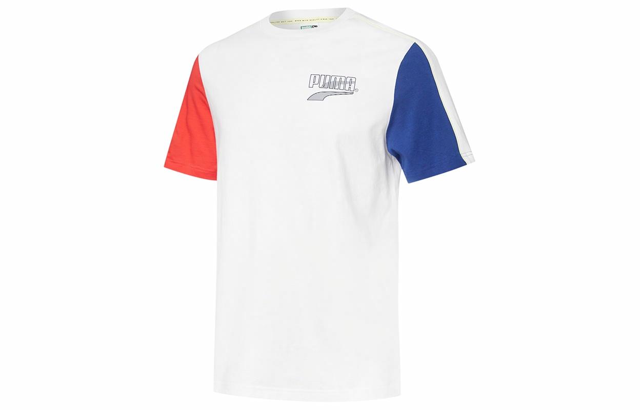 Мужская футболка PUMA Decor8 Colour Block Tee (белая) — фото 1