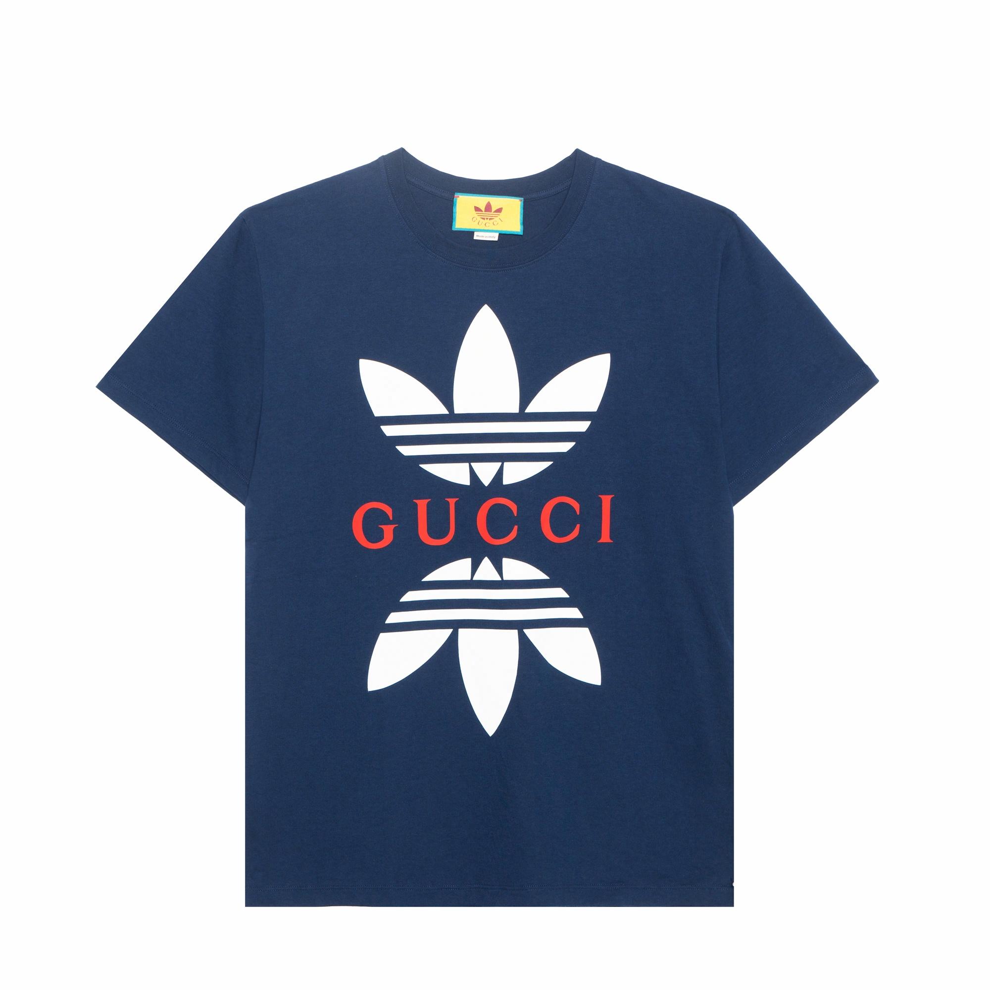 Мужская футболка Gucci x adidas originals (синяя)