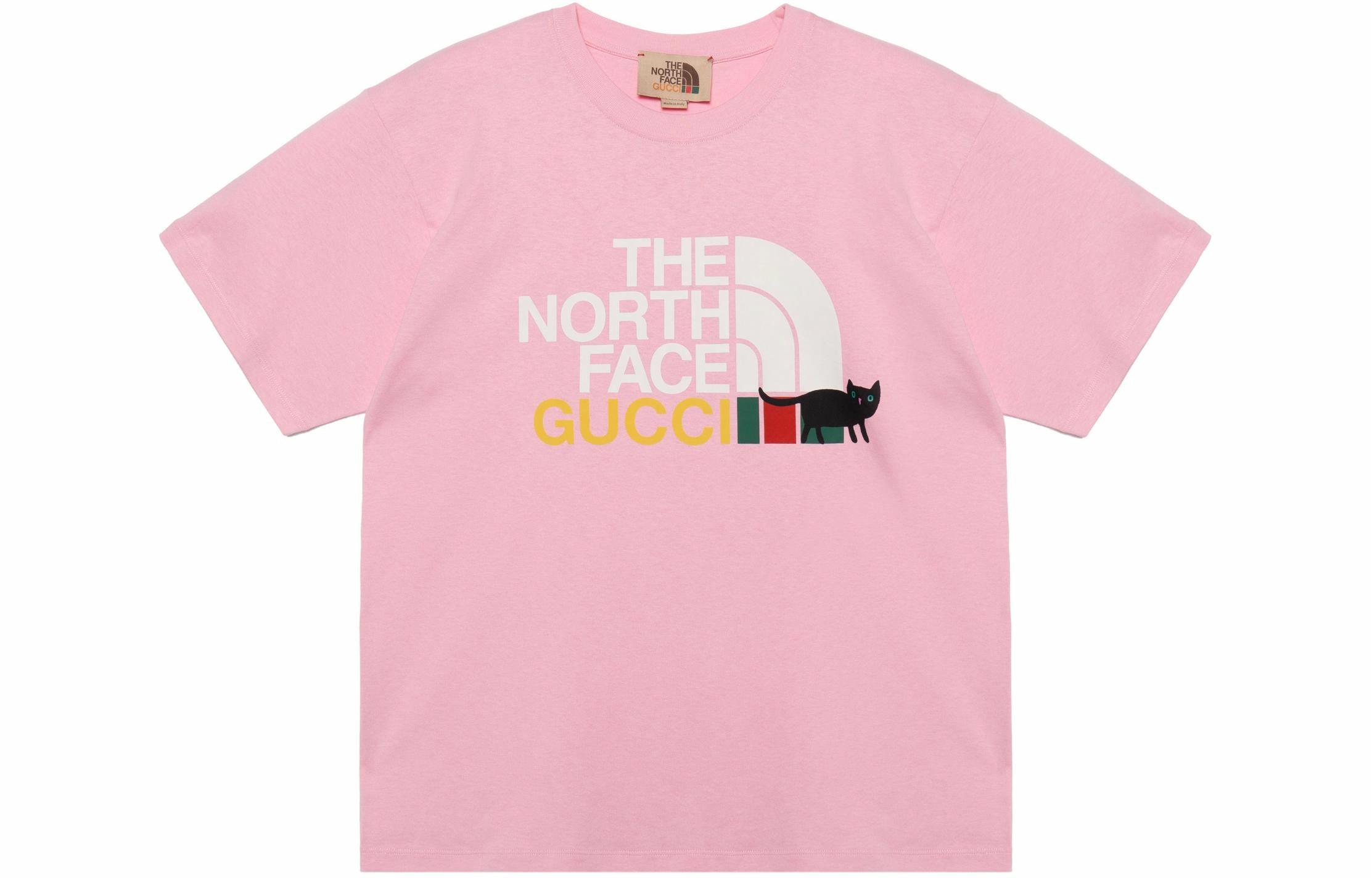 Мужская футболка Gucci x THE NORTH FACE (розовая)