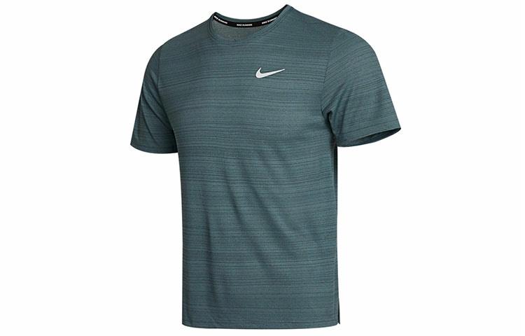Мужская футболка Nike M Nk Df Miler Top Ss T (серо-зеленый) — фото 1
