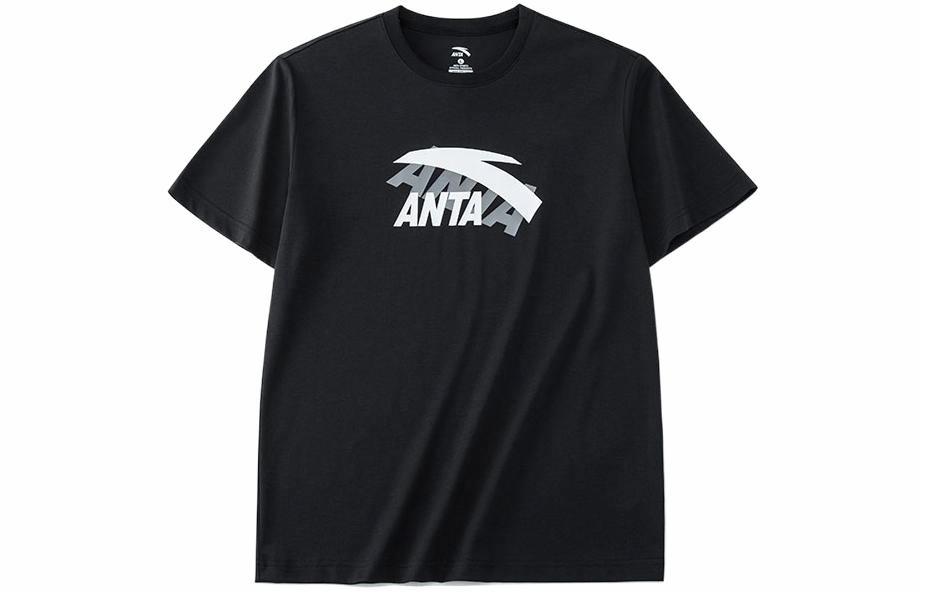 Футболка Anta хлопковая с принтом (черная)