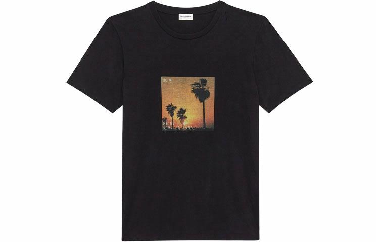 Мужская футболка SAINT SAINT LAURENT T (черная с принтом)