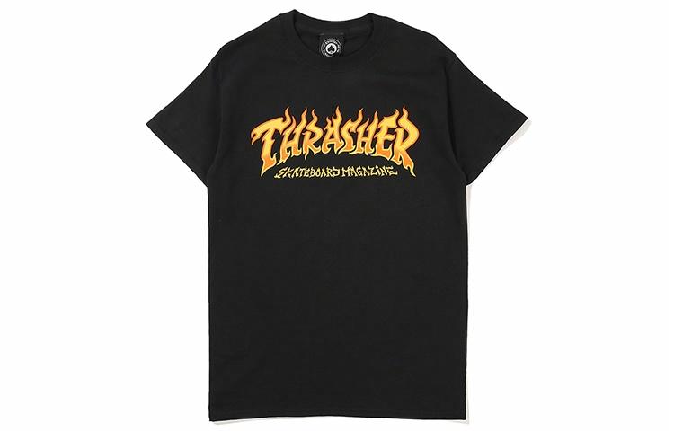 Футболка Thrasher Thrasher Fire Logo S/S (черная)