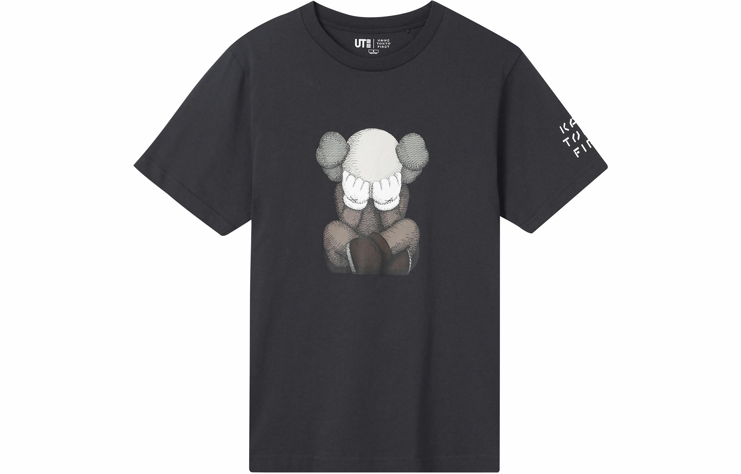 Футболка UNIQLO x kaws (темно-серая)