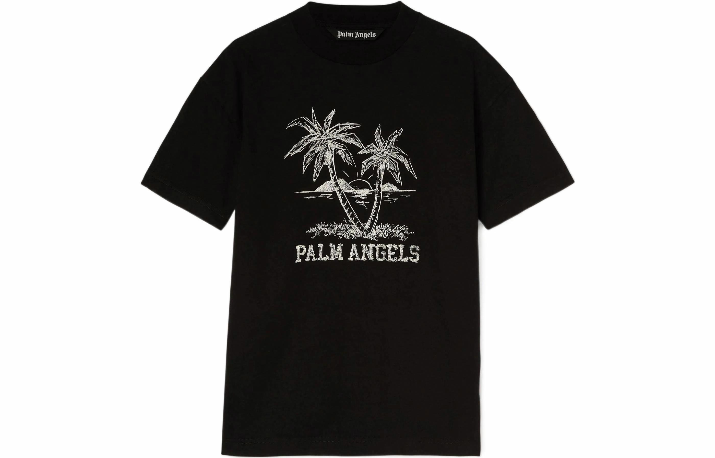 Мужская футболка PALM ANGELS Palm Logo (черная)