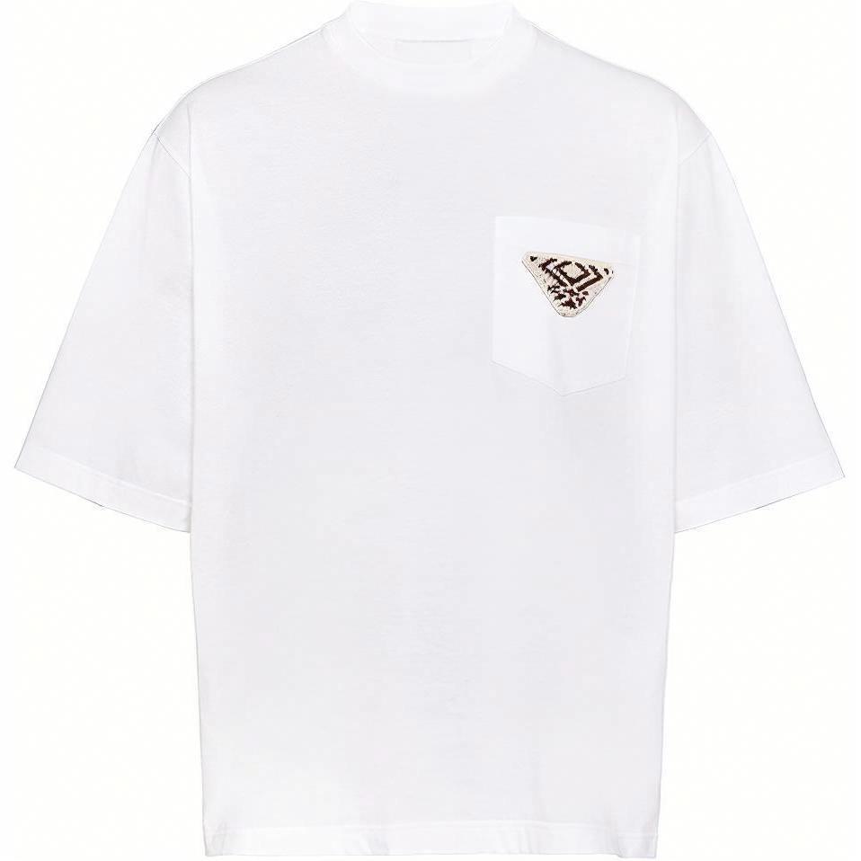 Мужская футболка Prada UJN761-1ZLB-F0009-S-212 (белая)