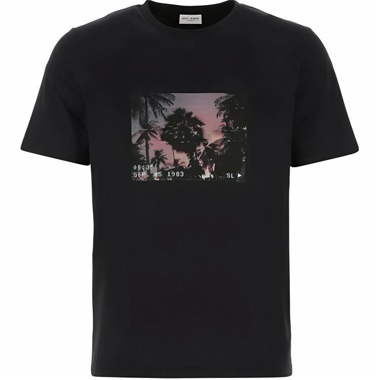 Мужская футболка SAINT LAURENT 646358Y36AA1068 (черная)