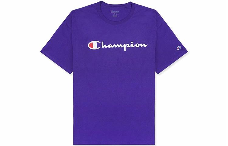 Футболка Champion Script Logo (фиолетовая)