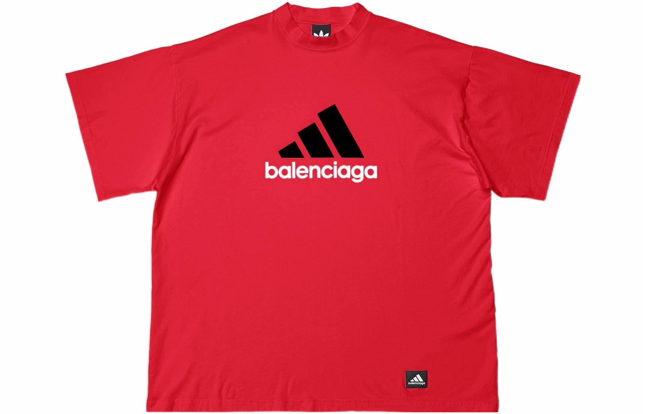 Мужская футболка Balenciaga x adidas originals (красная)