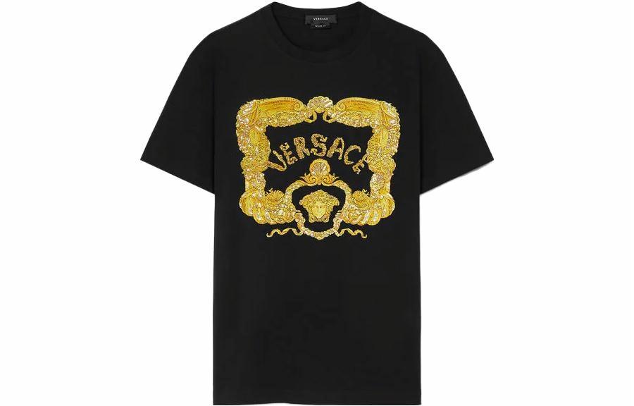 Мужская футболка Versace SEASHELL BAROQUE SS23 (черная)