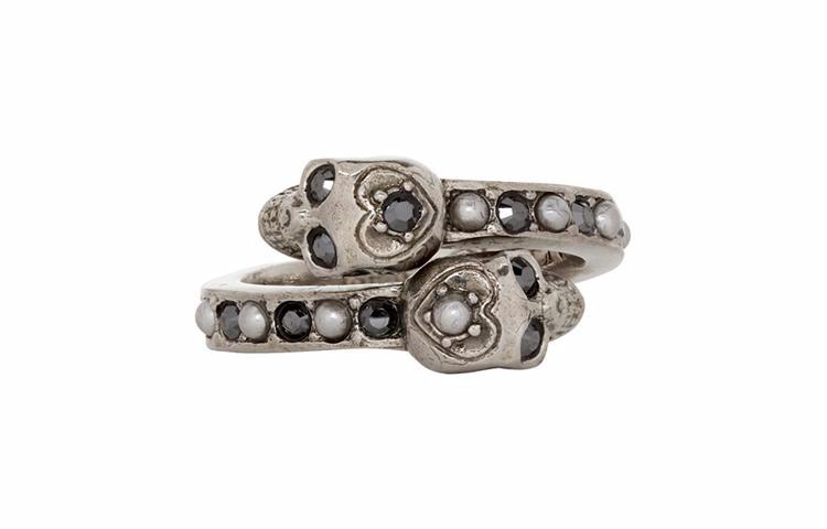 Мужское кольцо Alexander McQueen Skull Ring (серебристое)