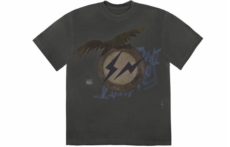 Футболка Travis Travis Scott Cactus Jack x Fragment Design T (черно-серая)