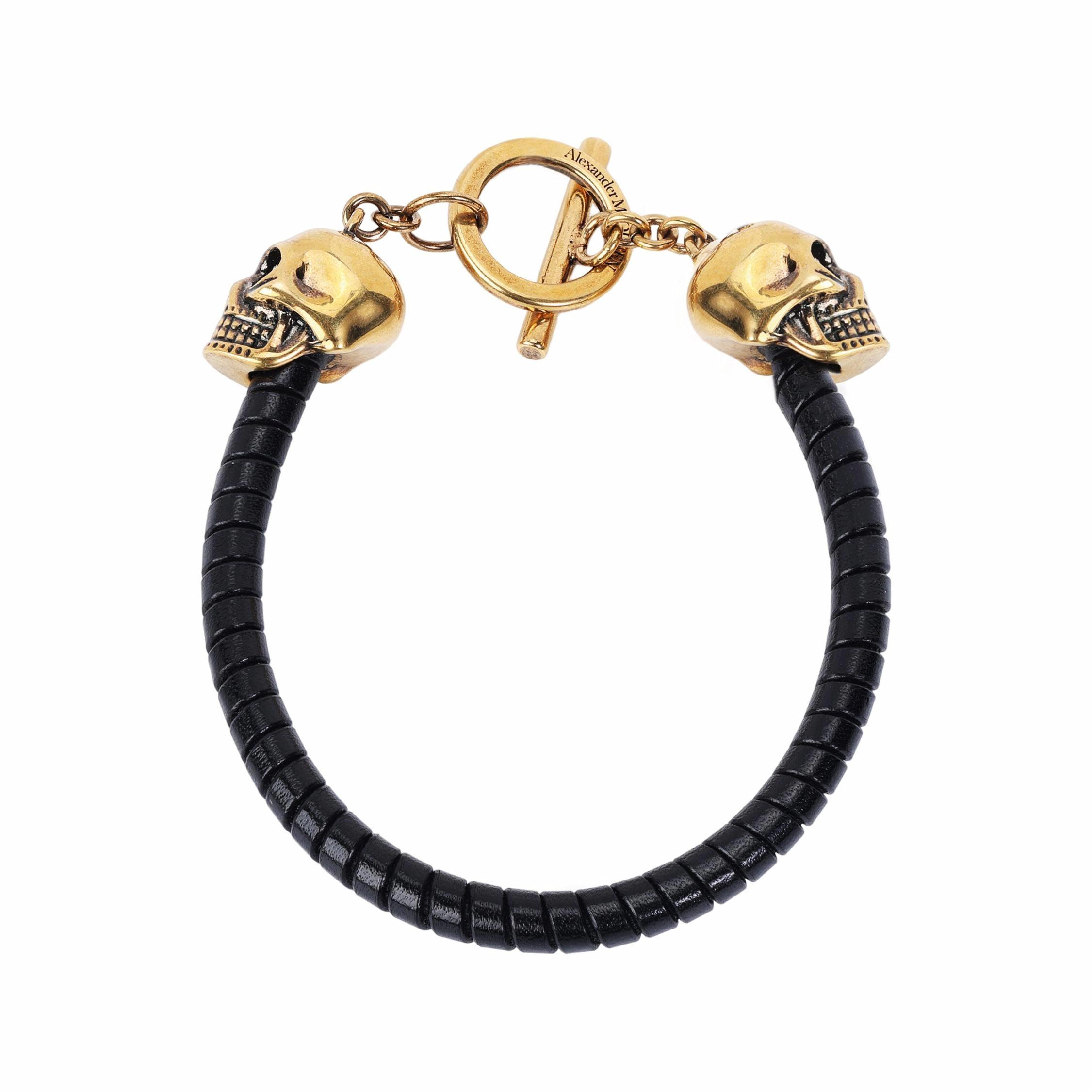 Мужской браслет Alexander McQueen Skull (золотой)