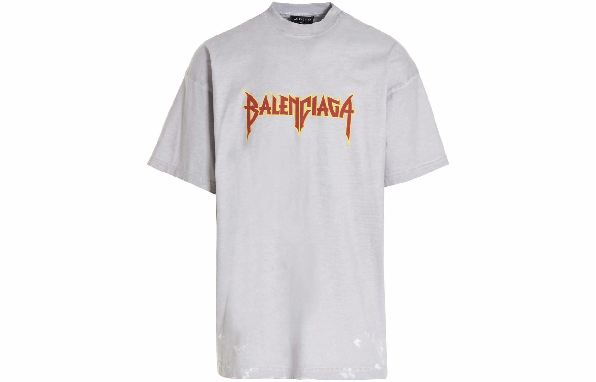 Мужская футболка Balenciaga SS22 Metallica (серая)