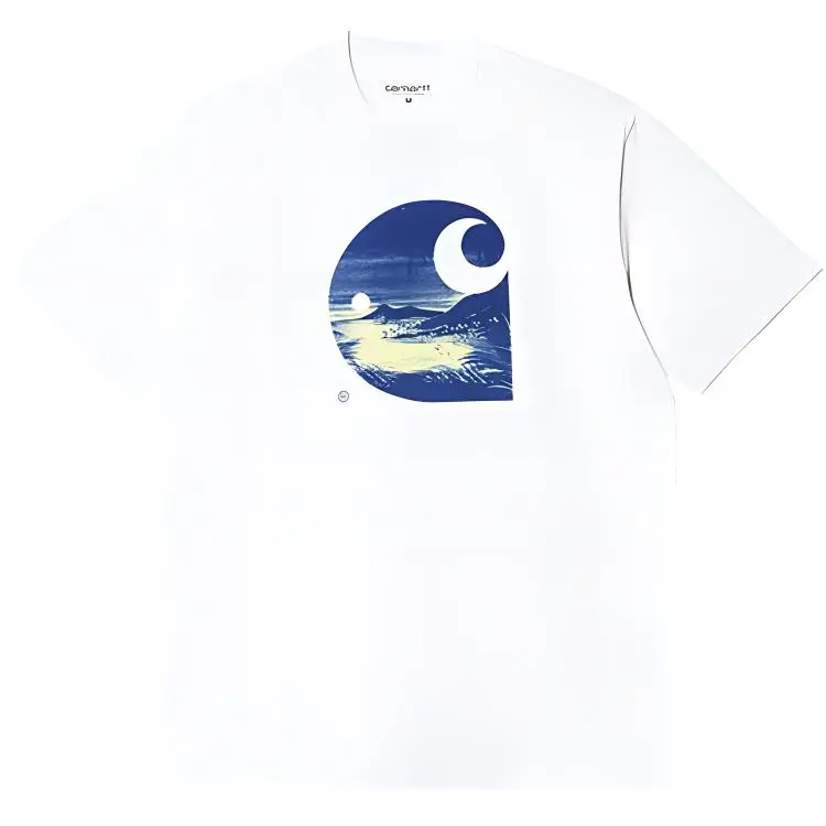 Carhartt WIP T-Shirts Men's White Crew Neck Moderate Straight Fit